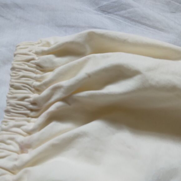 DKNY Milkmaid Style Cottage Core Ivory Peasant Blouse Puff Sleeve Womens Small - Picture 6 of 11